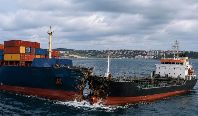 Silivri açıklarında iki gemi çarpıştı