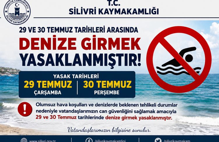 Silivri'de denize girmek yasaklandı
