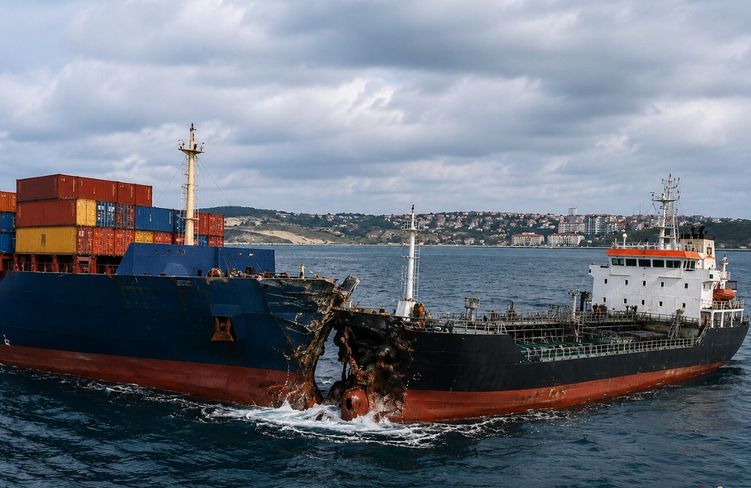 Silivri açıklarında iki gemi çarpıştı
